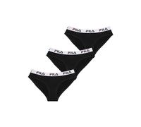 FILA Mutande Donna Cotone, Intimo Donna Stretch, Confortevole e Morbido Set di 3, Nero, Taglie L