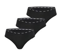 FILA Mutandine da Donna in Cotone, Biancheria Intima Femminile, ipoallergenica e Morbida, Confezione da 3, Nero, XL