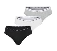 FILA Mutandine da Donna in Cotone, Biancheria Intima Femminile, ipoallergenica e Morbida, Confezione da 3, Bianco/Grigio/Nero, S