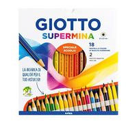 Astuccio 18 pastelli Supermina Giotto + 2 matite grafite HB e 2B - Giotto