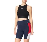 FILA Peri Leggings a Vita Alta Pantaloncini, Black Iris-True Red Bright White, M Donna
