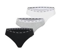 FILA Perizoma da Donna in Cotone, Biancheria Intima Femminile, Confortevole e Invisibile (Confezione da 3), Bianco/Grigio/Nero, S