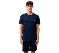 Fila Pigiama Uomo Cotone 100%, Set Maglietta e Pantaloni Corti Uomo, Morbido e Confortevole, Blu, Taglie XXL