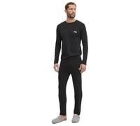 Fila Pigiama Uomo Donna in Maglia Elasticizzata 100% Cotone - Taglio Dritto con Girocollo e Manica Lunga (IT, Testo, M, Regular, Regular, Nero)