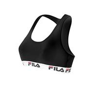 FILA Reggiseno Donna Cotone, Reggiseno Sportivo, Senza Ferretto, Nero, Taglie S