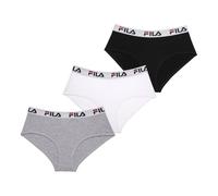 FILA Mutande Donna Cotone , Intimo Donna Stretch, Confortevole e Morbido Set di 3, Bianco, Nero, Grigio, Taglie L