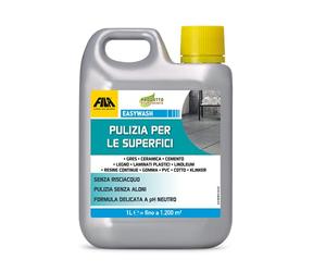 FILA Solutions EASYWASH Detergente Neutro Gres Cotto Legno Ceramica - 1L | Pulizia efficace e delicata per gres, legno, ceramica, cotto e laminati. Formula molto concentrata ad alta resa