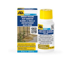 FILA Solutions NORUST Smacchiatore Ruggine Marmo Gres Cotto Cemento - 75ml | Gel viscoso non acido per rimuovere macchie di ruggine da marmo lucido, granito, gres, cotto e cemento. Agisce in 15 minuti