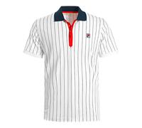 Fila Stripes Polo Uomini - Bianco, Blu Scuro, Taglia: M