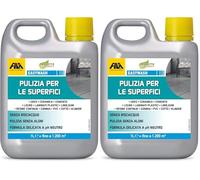 FILA Surface Care Solutions EASYWASH Detergente Neutro Multisuperficie, Incolore, 1 Litro (Confezione da 2)