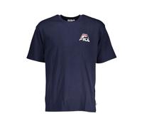 Fila, ,Tops ,Uomo ,Blu ,S T-shirt in Cotone Blu con Logo Stampato