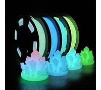 Filamenti per stampante 3D, che si illuminano al buio, multicolore, verde, blu e blu-verde, filamento in PLA da 1,75 mm, precisione dimensionale +/- 0,02 mm, 250 g x 4 pezzi