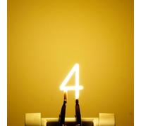Filamento a LED 0-9 3V, 1 pezzo di forme digitali prefabbricate, usate per luci al neon fai-da-te, decorazioni di compleanno, illuminazione per nomi di matrimoni, stile Edison retrò. (4/2200K)