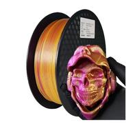 Filamento bicolore PLA seta 1,75 mm 1 kg 500 g 250 g Materiale plastico for stampante 3D Filamento bicolore PLA Nero Rosso Verde Bundle(Gold PurRed-250g)