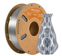 Filamento ERYONE Silk PLA per stampante 3D, 1,75 mm, tolleranza: ± 0,03 mm, 1 kg (2,2 libbre)/bobina, Argento