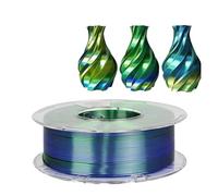 Filamento per stampante 3D, Filamento for stampante 3D tricolore, 250 g PLA 3 colori Materiale di stampa Prodotti for sublimazione 1,75 mm Filamenti seta Magic Pla(Gold Green Blue)