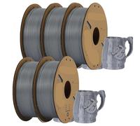 Filamento per Stampanti 3D Stampante 3D con filamento PLA da 1,75 mm, 5/10 rotoli, stampa di materiale plastico for FDM MIX(5Roll Silver)