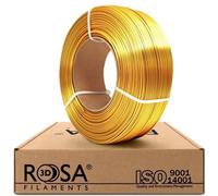 ROSA3D PLA Silk Filamenti 1.75 mm per stampanti 3D - Materiali di stampa Leggermente Lucido Biodegradabile PLA Filamento per stampante 3d - Filament 3D Printing Materials - Oro, 1 kg Ricarica