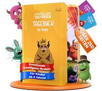 Filapen Diario per bambini dai 6 anni in su, diario emozioni per capire i sentimenti, per ragazze e ragazzi, impara la consapevolezza e la gratitudine, 250 pagine, diario per bambini, giallo