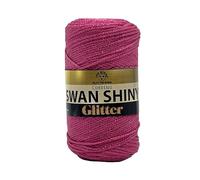 filati italiani cordini laminati Swan Glitter 500g - 450 metri per borse handmade e molto altro ancora (fuxia/lux, SHINY GLITTER)