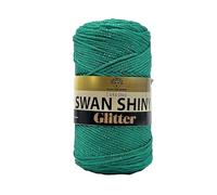 filati italiani cordini laminati Swan Glitter 500g - 450 metri per borse handmade e molto altro ancora (verde/lux, SHINY GLITTER)