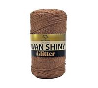 filati italiani cordini laminati Swan Glitter 500g - 450 metri per borse handmade e molto altro ancora (ruggine/lux, SHINY GLITTER)