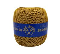 filati italiani Cotone Filo di Scozia 100g Titolo 5-8 - 12-16 (ocra - 105, 8)