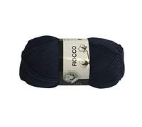 filati italiani Cotone Fiocco. 100% Cotton, 50g (125m) per Uncinetto e Maglieria (Blu - 7535)