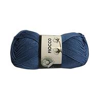 filati italiani Cotone Fiocco. 100% Cotton, 50g (125m) per Uncinetto e Maglieria (Blu Navy - 7521)
