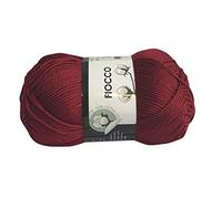 filati italiani Cotone Fiocco. 100% Cotton, 50g (125m) per Uncinetto e Maglieria (Bordeaux 7289)