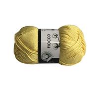 filati italiani Cotone Fiocco. 100% Cotton, 50g (125m) per Uncinetto e Maglieria (Giallo - 7216)