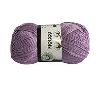 filati italiani Cotone Fiocco. 100% Cotton, 50g (125m) per Uncinetto e Maglieria (Lilla - 7410)