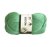 filati italiani Cotone Fiocco. 100% Cotton, 50g (125m) per Uncinetto e Maglieria (Menta - 7620)