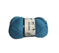 filati italiani Cotone Fiocco. 100% Cotton, 50g (125m) per Uncinetto e Maglieria (Turchese - 7581)