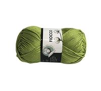 filati italiani Cotone Fiocco. 100% Cotton, 50g (125m) per Uncinetto e Maglieria (Verde - 7668)