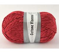 filati italiani Cotone Viscosa 100g Effetto Seta (Rosso - 437)