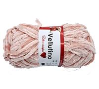 filati italiani gomitoli di Vellutino in ciniglia 5x50g per Capi da Neonato (Cipria - 475)