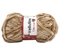 filati italiani gomitoli di Vellutino in ciniglia 5x50g per Capi da Neonato (Marrone Chiaro - 2313)