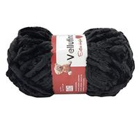 filati italiani gomitoli di Vellutino in ciniglia 5x50g per Capi da Neonato (Nero - 940)