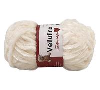 filati italiani gomitoli di Vellutino in ciniglia 5x50g per Capi da Neonato (Panna - 11)