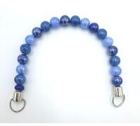 filati italiani Manici in Perle Colorate per Borse Handmade - 17cm di Larghezza - Perle Lucide Effetto perlaceo (Blu Mix)