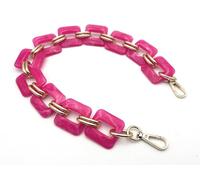 filati italiani Manici per Borse a Catena in Resina Colorata marmorizzata 50cm con moschettone Oro da 2,5cm per ricambi e Borse Handmade (Fuxia)