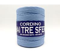 filati italiani matassa cordino thai in rocca da (500g/500m) per borse e ricamo (azzurro - 220)