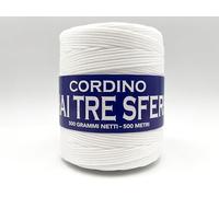 filati italiani matassa cordino thai in rocca da (500g/500m) per borse e ricamo (bianco - 001)