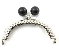 Filati tre sfere Chiusura Clik clak per Borse e Pochette in Metallo (Argento, Perla NEA 8,5 cm)