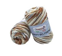 FILATI TRE SFERE Lana ''Grossa'' Big Friend Sfumata 100g, per Ferri e Uncinetto (Beige Color)