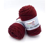 filati tre sfere Lana ''Grossa'' Big Friend Sfumata 100g, per Ferri e Uncinetto (Bordeaux - 04)
