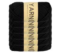Filato Acrilico 2mm Nero, 6 Pezzi 150g/5.3oz, 328 Yard Total per Maglieria