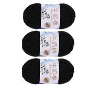 Filato Acrilico 5 Ply 150 G,295 Yard,3 Pezzi per Crochet Nero