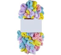 Filato ad anello for lavorare a maglia con le dita, filato gonfio, filo spesso, artigianato for coperte, nessun uncinetto necessario, 5 rotoli, 100 g/rotolo(Color-3)